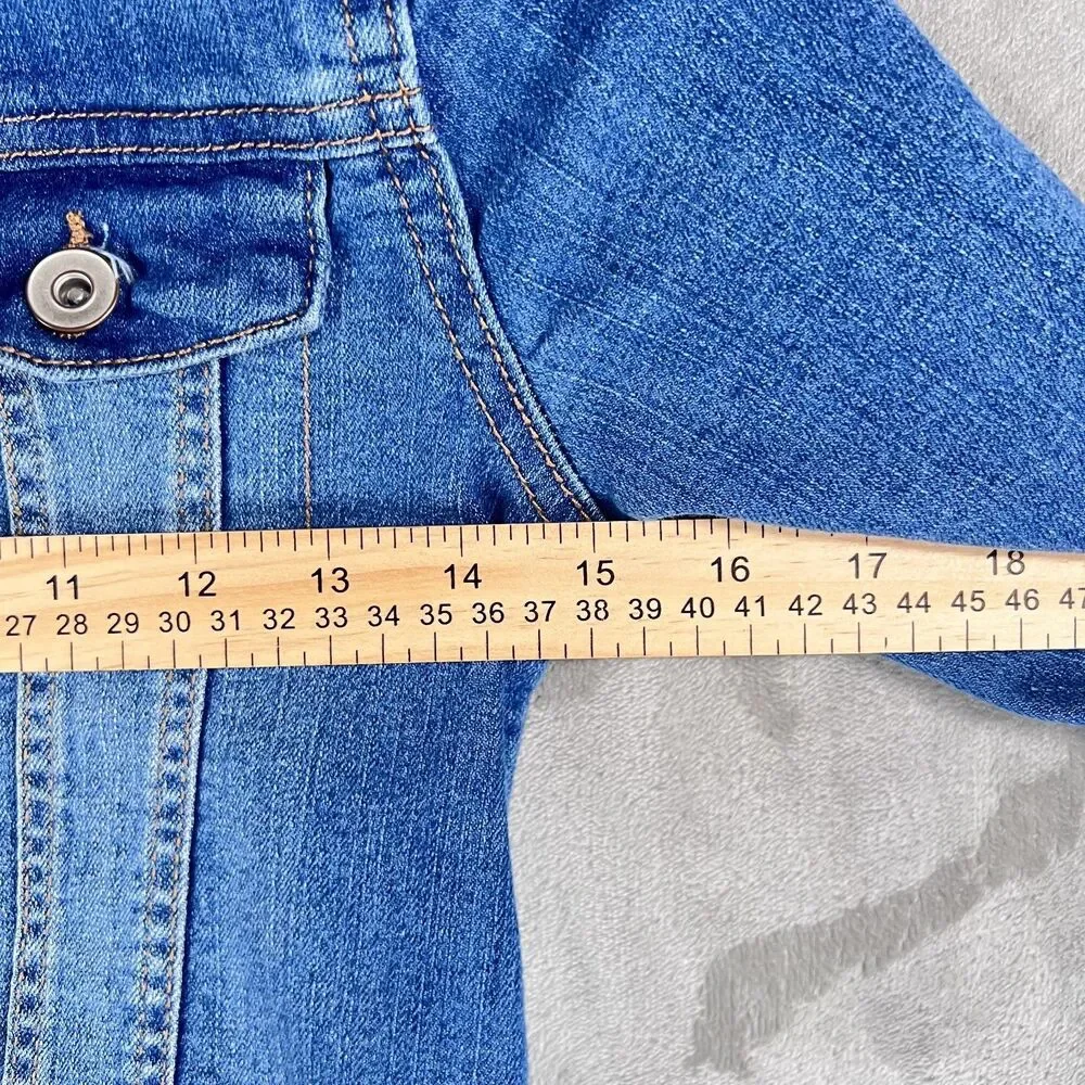 The Children's Place Blue Denim Jean Jacket Girl's Medium 7/8 Distressed